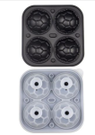 4 Grid Silicone Football Ice Cube Moulds-black