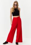 Wide Leg Trousers - Red