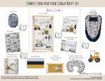 Cot Duvet Bedding Simple Construction Cargo Navy Set