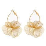 Dangle Flower Earrings For Women Statement Trendy Hoop Earring Floral Drop Earrings Jewelry Gold