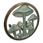 Zeckos 11.75 Inch Cast Iron Mushroom Garden Hose Holder Verdigris And Bronze Outdoor Hose Hanger With Matching Hardware For Porc
