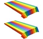 Decor Party Waterproof Rainbow Reusable Dining Table Cloth Set Of 2 - 137CM