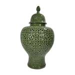 Ginger Jar Lattice Green 33X33X60CM