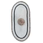 Wooden Shield - Oblong Small W&b With Cowrie