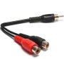 MicroWorld Male Rca To 2X Female Rca Splitter Dual Audio/video Connection Adapter