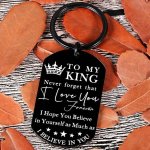To My King I Love You Keychain Birthday Christmas Wedding Day Anniversary Valentine's Day Gifts Key Chain For Boyfriend Husband