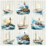 Tear Resistant Deco Print Sailboats 9'S
