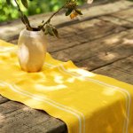 Contemporary Table Runner With Stripes - Yellow