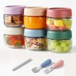 Glass Baby Food Storage Containers Baby Food Jars 6 Pack Small Glass Containers With Lids 4 Oz Leakproof Baby Food Storage Conta