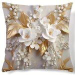 1PC Contemporary Style 3D Floral Pattern Digital Print Cushion Cover Decorative Pillow Case For Home Decor Sofa And Bedroom Acce