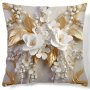 1PC Contemporary Style 3D Floral Pattern Digital Print Cushion Cover Decorative Pillow Case For Home Decor Sofa And Bedroom Accessory 18X18 Inches