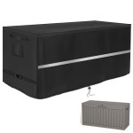 Deck Box Cover Heavy Duty Waterproof Deck Box With Handle Outdoor Large Storage Box Cover Patio Rectangular Bench Covers 63 X 32