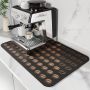 DK177 Coffee Mat Coffee Bar Mat Hide Stain Absorbent Drying Mat With Waterproof Rubber Backing Fit Under Coffee Maker Coffee Machine Coffee Pot Espres