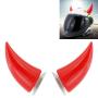 2 Pcs Motorcycle Helmet Devil Decoration Motorbike Helmet Suction Cups Horns Decoration Headwear Sucker Red