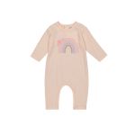 Baby Girl Waffle Knit Printed Romper