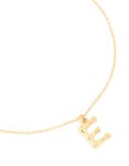 Waterproof Gold Plated Stainless Steel Bamboo Letter E Necklace