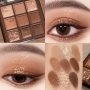 Chocolate Brown 9-Color Eyeshadow Palette - Matte & Shimmer Finishes Long-Lasting Non-Fading Makeup Gift Set