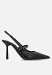 Armour Leather Slingback - Black Leat
