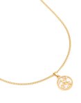 Waterproof Gold Plated Stainless Steel Sagittarius Circle Zodiac Sign Necklace