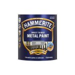 Direct To Rust Metal Paint Hammerite Hammered Silver Grey 1L