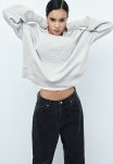 Oversized Motif-detail Sweatshirt - Grey