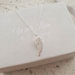 Crissy 925 Sterling Silver Cz Wing Necklace 7X16MM 45CM Chain