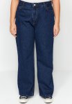 Plus Blue High Waist Wide-cut Jeans