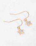 Goldair Gold Diamante Star Drop Earrings