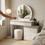 Contemporary Dressing Table With Illuminated Mirror