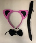 CAT Black And Pink Set Alice Band