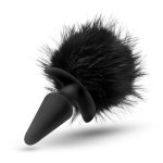 Blush Pom Plugs Fur Pom Pom Butt Plug Black