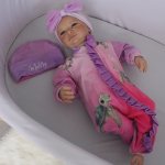 Baby Grow With Beanie And Bow -pink And Purple Turtle Under The Sea