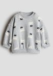 Printed Sweatshirt - Light Grey Marl Cats