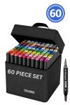 Dual Tip Head Colouring Marker Pen Set With Carry 60S - Boredbox