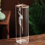 Glass Incense Holder With Metal Base: Perfect For Meditation Yoga Spa Rooms And Home Decor - Suitable For 0.99-0.3 Cm Incense St