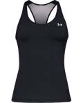 Women's Heatgear Armour Racer Tank - Black Metallic Silver LG