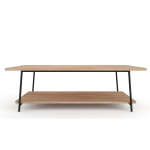 Leah Steel Pipe Coffee Table - Pine In Chestnut Finish