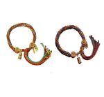 Tibetan Style Colorful Bracelets Handmade Reincarnation Rope Bracelets - 2 Piece