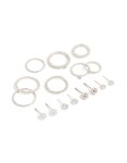 Silver Stud & Diamante Rings 12-PACK