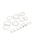 Silver Stud & Diamante Rings 12-PACK