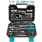 Totai Total Socket Set 45PC 1 4" In Blow Moulded Case
