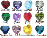 Bch - Heart Birthstones For Floating Locket 5MM Geniune Cubic Zirconia - October Heart Birthstone