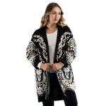 Flocked Damask Coat - Black Free