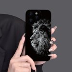 Lion Pattern Mobile Phone Case Full-body Protection Shockproof Tpu Soft Rubber Case Color: Transparent White Black For Men Women