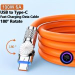 USB To Type C Cable 100W 6A Super Fast Charging Cable For Samsung Phones And Other Devices High Speed USB Charger Cables Data US