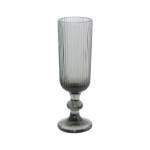 Ribbed Grey Champagne Glass