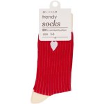 Clicks Trendy Socks Red With White Heart 7-11