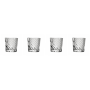4 Pack - 280ML Glass Swirl & Bubble Cut Whisky Tumbler - Transparent
