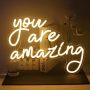 You Are Amazing Neon Sign Warm White USB Word Neon Lights For Wall Decor LED Letter Light Up Sign For Bedroom Home Bar Man