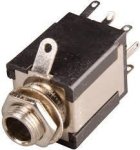 6.3MM Stereo Chassis Mount Jack Female W earth Tag - 6.3MM Stereo Chassis Female Metal Thread 8 Pin